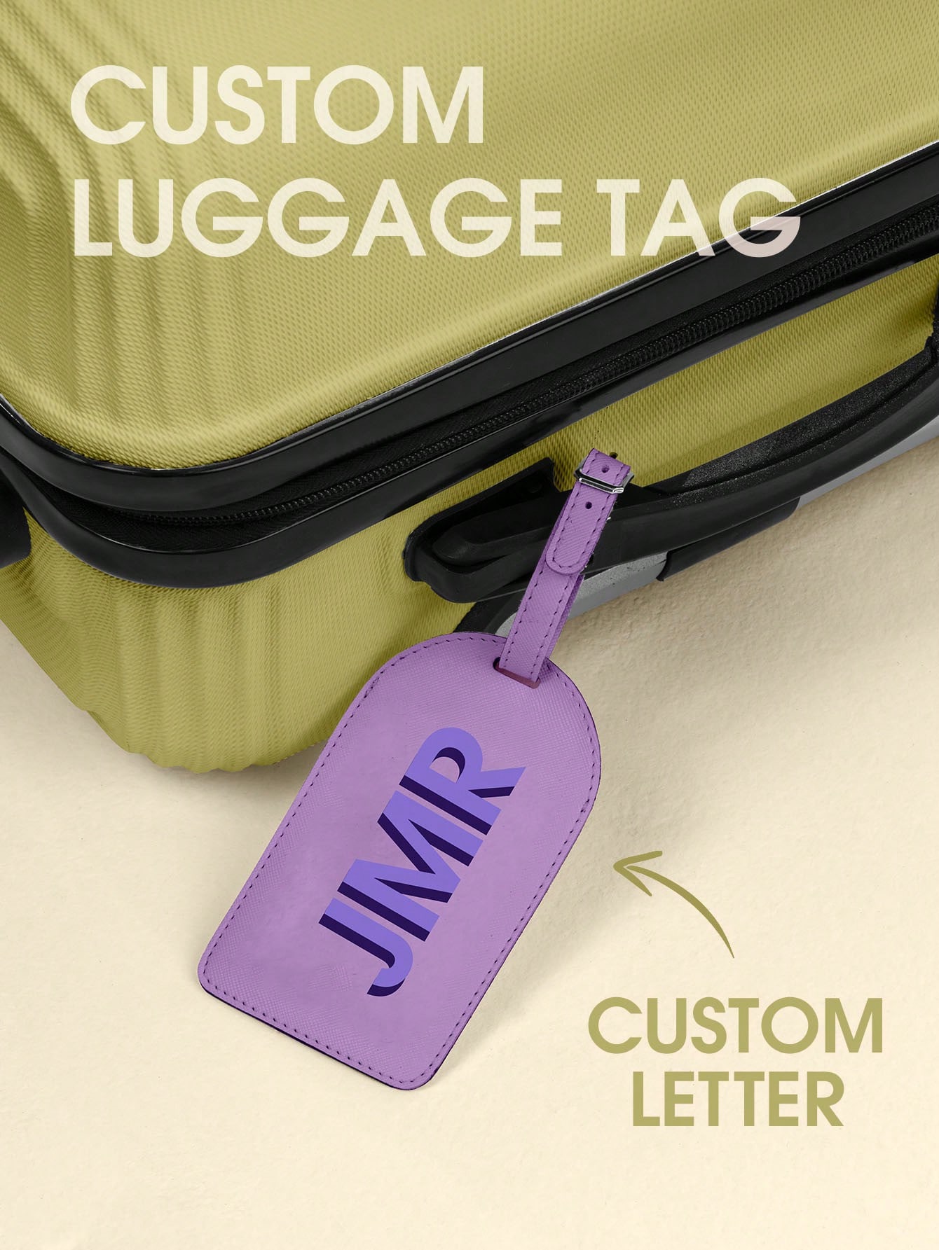 Men Accessories For Travel - Étiquette de bagage personnalisée avec initiale,