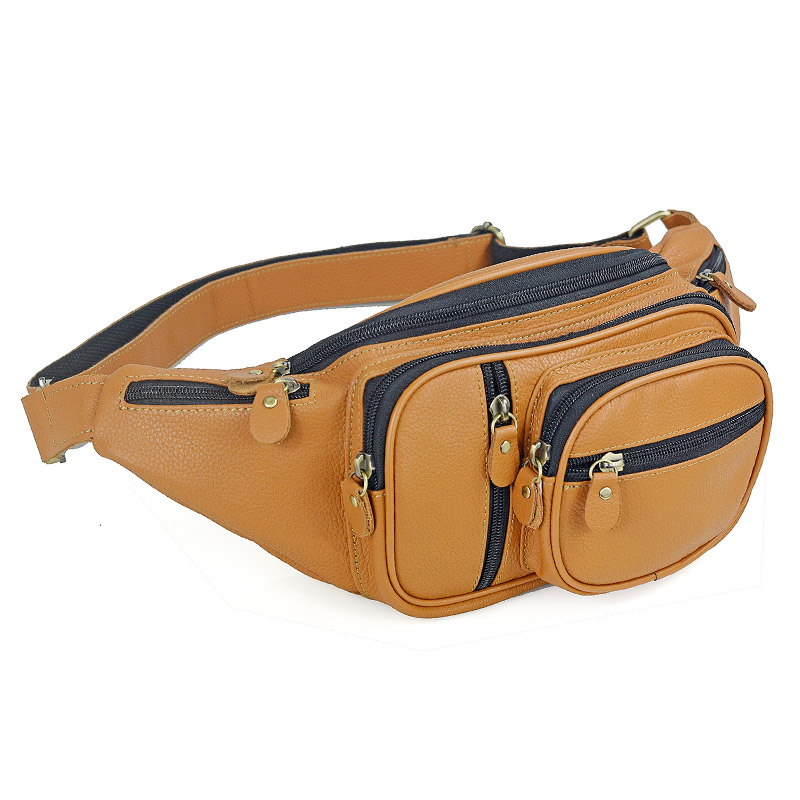 Men Accessories For Travel - Sacs de taille en cuir véritable