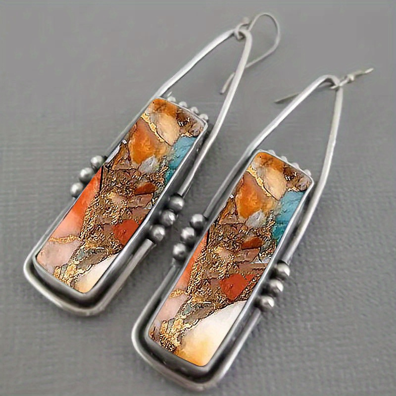 Men Accessories Aesthetic - Boucles d'Oreilles Rétro Bohème Turquoise, Bijoux