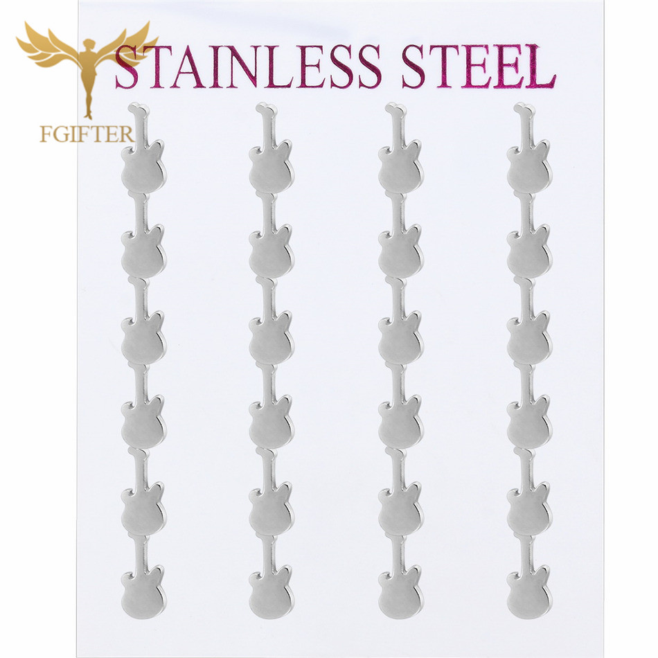 Men Accessories In Store - 12 Paires de Boucles d'Oreilles Guitare