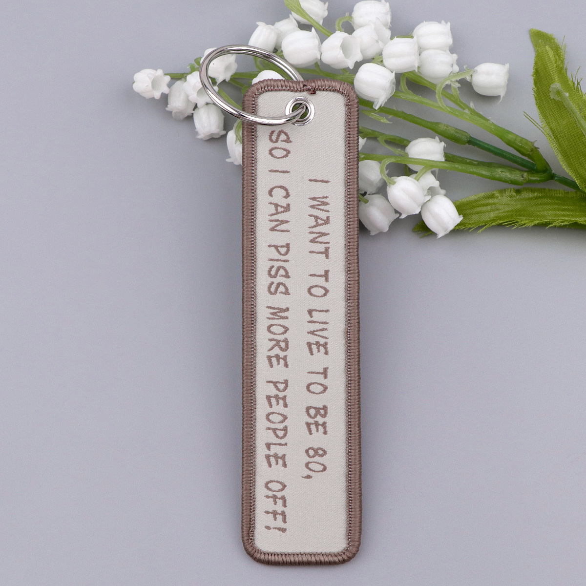 Porte-clés brodé avec citation - Men Accessories Ring avis et prix