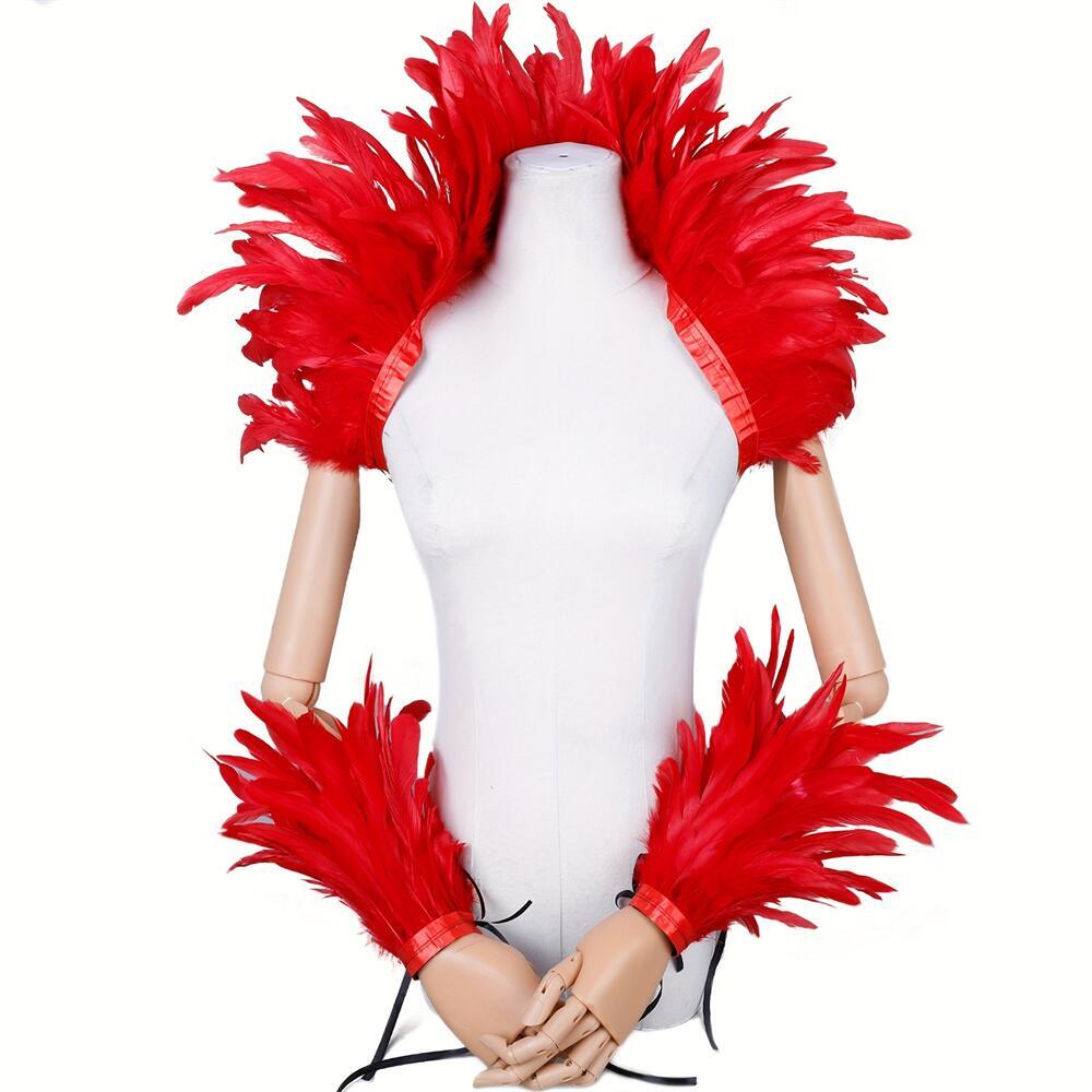 Châle élégant en plumes rouges - Men Accessories Elegant avis et prix